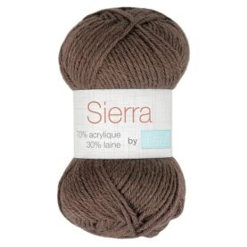 Pelote de fil à tricoter Sierra Trimits, coloris Marron