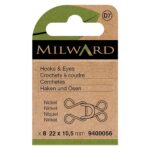 Agrafes de pantalon taille 13 - Nickel - lot de 8 - Milward