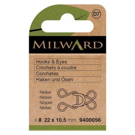 Agrafes de pantalon taille 13 - Nickel - lot de 8 - Milward