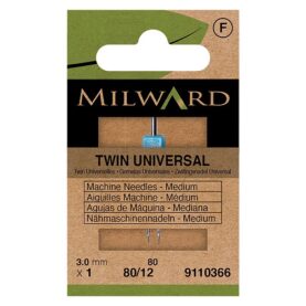 Aiguille jumelée universelle 80/12 - écart 3 mm - Milward