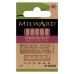 Aiguilles machine à broder assorties 75/11 et 90/14 - lot de 6 - Milward