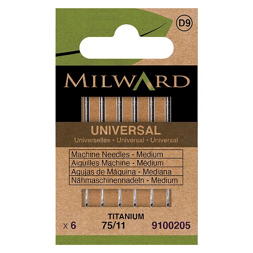 Aiguilles machine à coudre titane 75/11 - lot de 6 - Milward Aiguilles machine à coudre titane 75/11 - lot de 6 - Milward