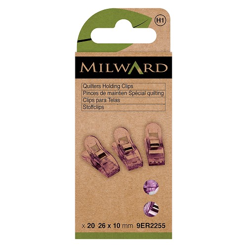 Pinces de maintien quilting 26 × 10 mm - lot de 20 - Milward Pinces de maintien quilting 26 × 10 mm - lot de 20 - Milward
