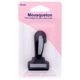 Mousqueton plastique pour sangle 25 mm noir