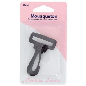 Mousqueton plastique pour sangle 32 mm noir