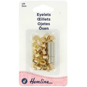 Œillets 5 mm laiton avec outil de pose - lot de 20