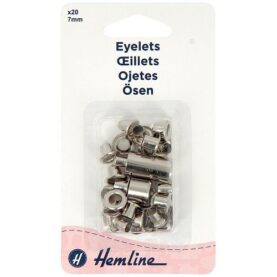 Œillets 5 mm nickelés avec outil de pose - lot de 20