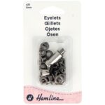 Œillets 5 mm noirs avec outil de pose - lot de 20