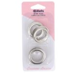 Œillets argentés 22 mm - lot de 6