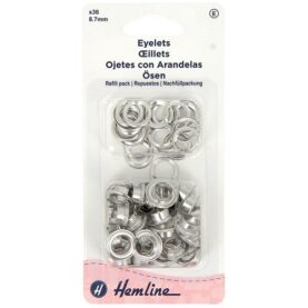 Œillets argentés 8 mm - lot de 36