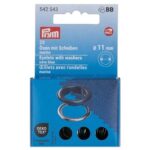 Œillets avec rondelles Prym 11 mm bleu marine - lot de 20