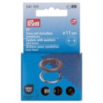 Œillets avec rondelles Prym 11 mm brun foncé - lot de 20