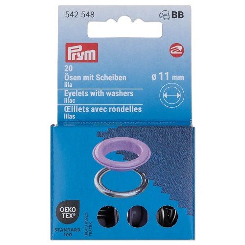 Œillets avec rondelles Prym 11 mm lilas - lot de 20 Œillets avec rondelles Prym 11 mm lilas - lot de 20