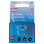 Œillets avec rondelles Prym 11 mm menthe - lot de 20