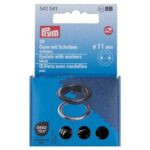 Œillets avec rondelles Prym 11 mm noir - lot de 20