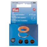 Œillets avec rondelles Prym 11 mm orange - lot de 20