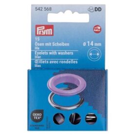 Œillets avec rondelles Prym 14 mm lilas - lot de 15