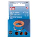 Œillets avec rondelles Prym 14 mm orange - lot de 15