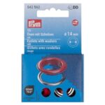Œillets avec rondelles Prym 14 mm rouge - lot de 15