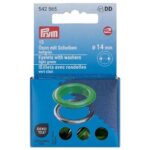 Œillets avec rondelles Prym 14 mm vert clair - lot de 15