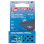 Œillets avec rondelles Prym 4 mm argent - lot de 100