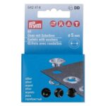 Œillets avec rondelles Prym 5 mm argent - lot de 80