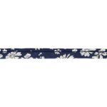 Passepoil Liberty 10 mm au mètre - Fleurs blanches fond marine