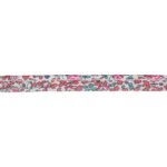 Passepoil Liberty 10 mm au mètre - Fleurs roses