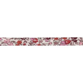 Passepoil Liberty 10 mm au mètre - Fleurs roses et rouges