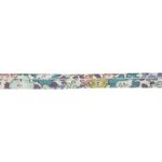 Passepoil Liberty 10 mm au mètre - Fleurs turquoise et jaunes
