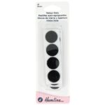 Pastilles auto-agrippantes adhésives 20 mm noires - lot de 8