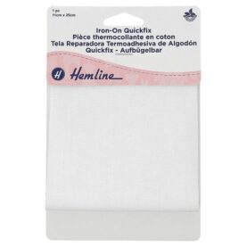 Pièce thermocollante 100 % coton 25 × 11 cm - blanc