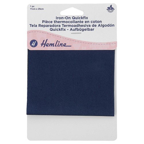 Pièce thermocollante 100 % coton 25 × 11 cm - bleu marine Pièce thermocollante 100 % coton 25 × 11 cm - bleu marine