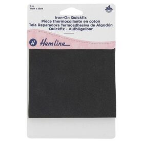 Pièce thermocollante 100 % coton 25 × 11 cm - noir