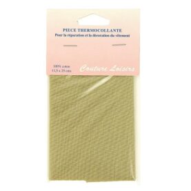 Pièce thermocollante percale 11,5 × 25 cm - beige