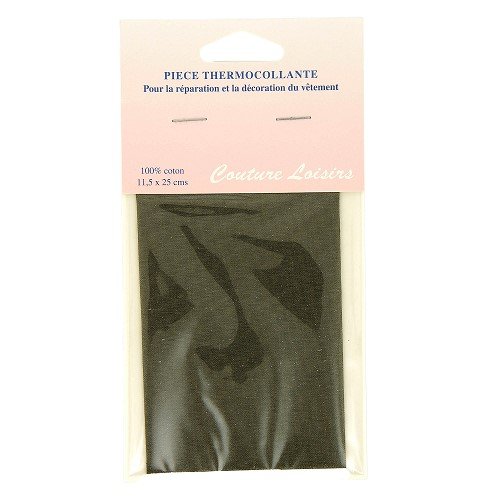Pièce thermocollante percale 11,5 × 25 cm - kaki Pièce thermocollante percale 11,5 × 25 cm - kaki