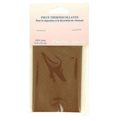 Pièce thermocollante percale 11,5 × 25 cm - marron Pièce thermocollante percale 11,5 × 25 cm - marron