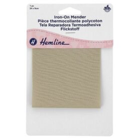 Pièce thermocollante polycoton 24 × 9 cm - beige