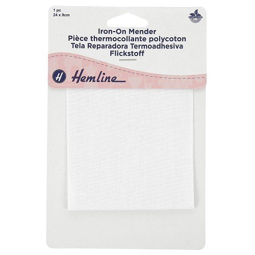 Pièce thermocollante polycoton 24 × 9 cm - blanc Pièce thermocollante polycoton 24 × 9 cm - blanc