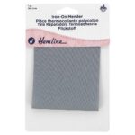Pièce thermocollante polycoton 24 × 9 cm - gris clair