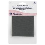 Pièce thermocollante polycoton 24 × 9 cm - gris foncé