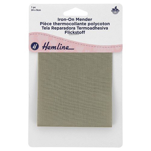 Pièce thermocollante polycoton 24 × 9 cm - kaki Pièce thermocollante polycoton 24 × 9 cm - kaki