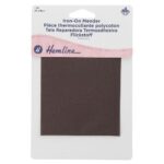 Pièce thermocollante polycoton 24 × 9 cm - marron