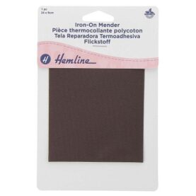 Pièce thermocollante polycoton 24 × 9 cm - marron