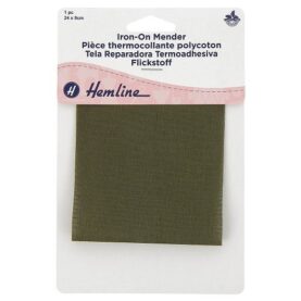 Pièce thermocollante polycoton 24 × 9 cm - vert foncé