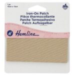 Pièce thermocollante sergé 15 × 10 cm - beige