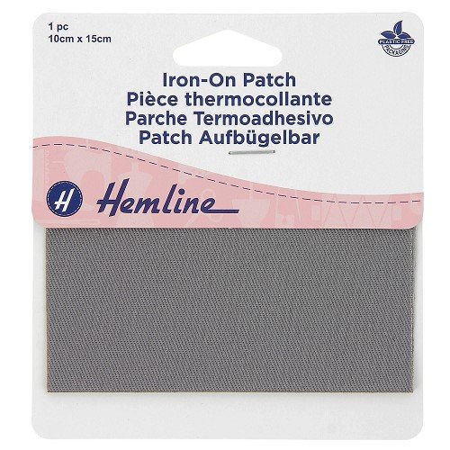 Pièce thermocollante sergé 15 × 10 cm - gris clair Pièce thermocollante sergé 15 × 10 cm - gris clair