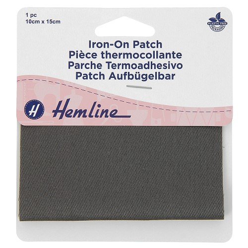 Pièce thermocollante sergé 15 × 10 cm - gris foncé Pièce thermocollante sergé 15 × 10 cm - gris foncé