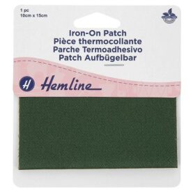Pièce thermocollante sergé 15 × 10 cm - vert foncé