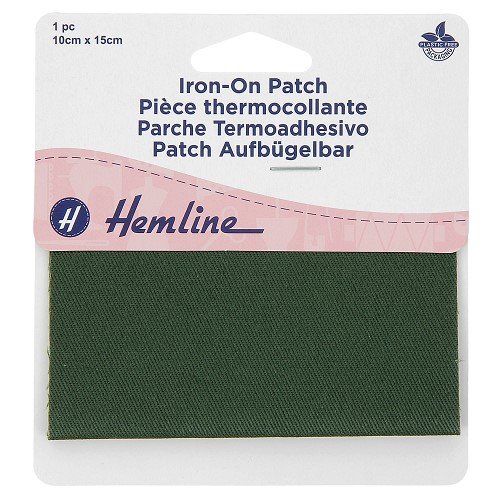Pièce thermocollante sergé 15 × 10 cm - vert foncé Pièce thermocollante sergé 15 × 10 cm - vert foncé